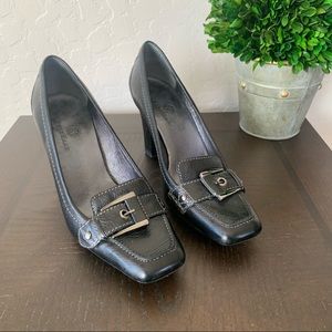 Cole Haan Black Buckle Heels 6.5